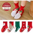 thumbnail image 2 of Kids Christmas Socks Toddler Nonslip Grip Christmas Socks Baby Holiday Winter Warm Socks Xmas Socks for Boys/Girls, 2 of 7