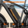 thumbnail image 3 of Large Frame Electric Bike for Adults - 26" Ebike, 48V 15.6AH UL 2849 Battery, 28MPH, Front Suspension, Adjustable Seat, 330lbs Capacity, Black, 3 of 9