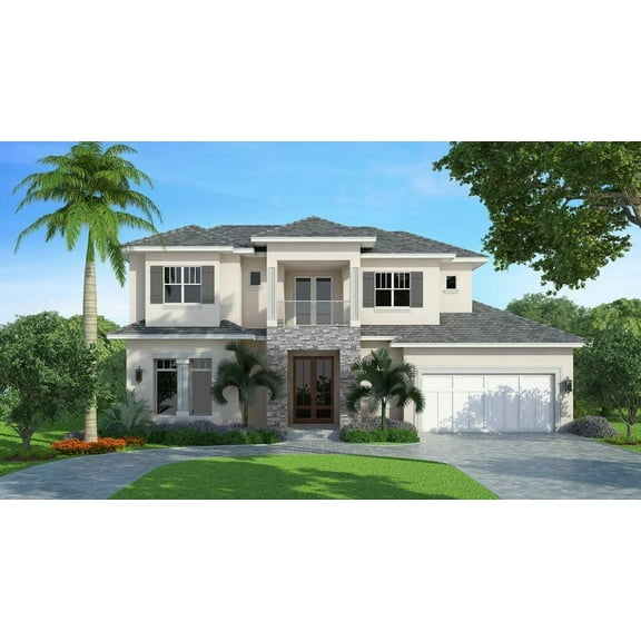 009-4189: CMU European 4 Bed, 5 Bath Luxury Home Plan, 4189 Sq Ft: Full Blueprints with License to Build by Home Plan Marketplace - Lesuto
