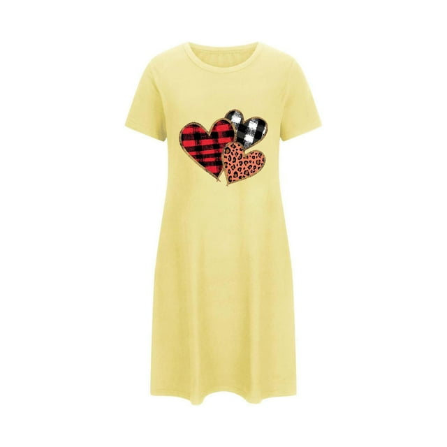 RXMEKW Chemise de Nuit à Manches Courtes Surdimensionnée pour Femmes avec Imprimé Poitrine en Polyester Spandex