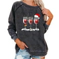 thumbnail image 2 of Nouveaux Hauts pour Femmes 2023 Manches Longues Col Rond Hauts Chemises Amples Imprimé de Noël Blouse Graphique Coupe Décontractée Chandail en Molleton Oversize pour Femmes, 2 of 6