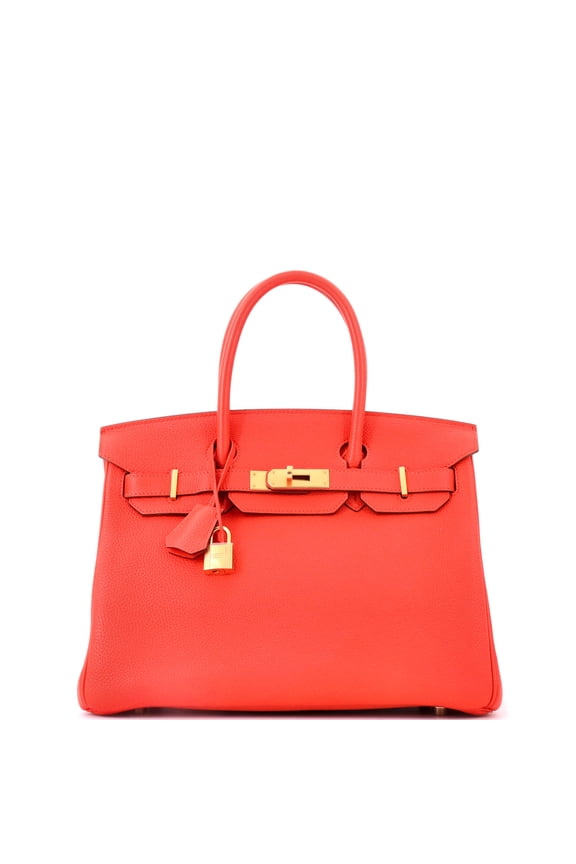 Pre-Owned Birkin Handbag Capucine Togo with Gold Hardware 30 By Rebag