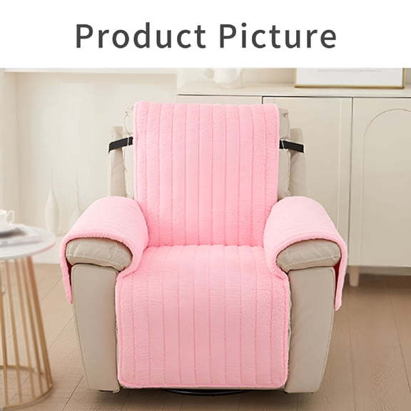 AUQ 2026 New Fluffy Recliner Covers for Large Recliners,Soft Plush Anti-Slip Thickened Slipcover Recliner Chair Cover for Living Room,Bedroom,Office,Den