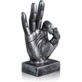 thumbnail image 1 of Decoraciones de plata del hogar de la oficina de la resina de la estatua del dedo de la decoración de la escultura de la mano, dedos aceptables, 1 of 4