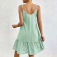 thumbnail image 5 of BRGZLK Stripe Dress for Womens Summer V-Neck Sleeveless Bohemian Beach Halter Dress Green XXL, 5 of 6