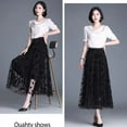 thumbnail image 5 of Korean Women Tulle Skirt Fashion Summer Hook Floral Loose Midi Skirt Elegant Female Casual All Match Mesh Skirts New, 5 of 6