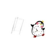 thumbnail image 5 of QSTDGVPW Minimalist Clear Acrylic Side Table NightStand with Cartoon Penguin Wooden Wall Clock Modern Bedside Cabinet End Table for Living Room Home Office Bedroom Multifunctional Lovely, 5 of 8