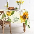 thumbnail image 3 of Rectangle Sunflower Tablecloth 60X84 Inch Waterproof Wrinkle Resistant Durable Polyester Table Cover Spring Summer Watercolor Floral Tablecloth for Indoor and Outdoor,Holiday Kitchen Dining and Party, 3 of 6