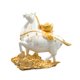 thumbnail image 2 of Escultura de caballo, figura de Feng Shui chino, resina, obra de arte fina, animal Oro blanco, 2 of 9