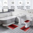 thumbnail image 6 of Grey Dark Red Gradient Bathroom Rugs Set Minimalist Ombre Modern Art Non Slip Absorbent Soft Bath Mats 3 Piece Set with Bathroom Rug, U-Shaped Floor Mat, Toilet Seat Cover Small Size, 6 of 9