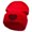 Red, variant on Block Inside Grid Heart Embroidered 12 Inch Long Knitted Beanie - Royal OSFM