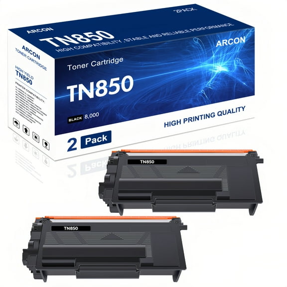 TN850 TN820 High Yield Toner Cartridges Black for Brother TN 850 TN 820 MFC-L5850DW DCP-L5600DN HL-L5200DW MFC-L5700DW MFC-L5900DW Printer Ink 2-Pack