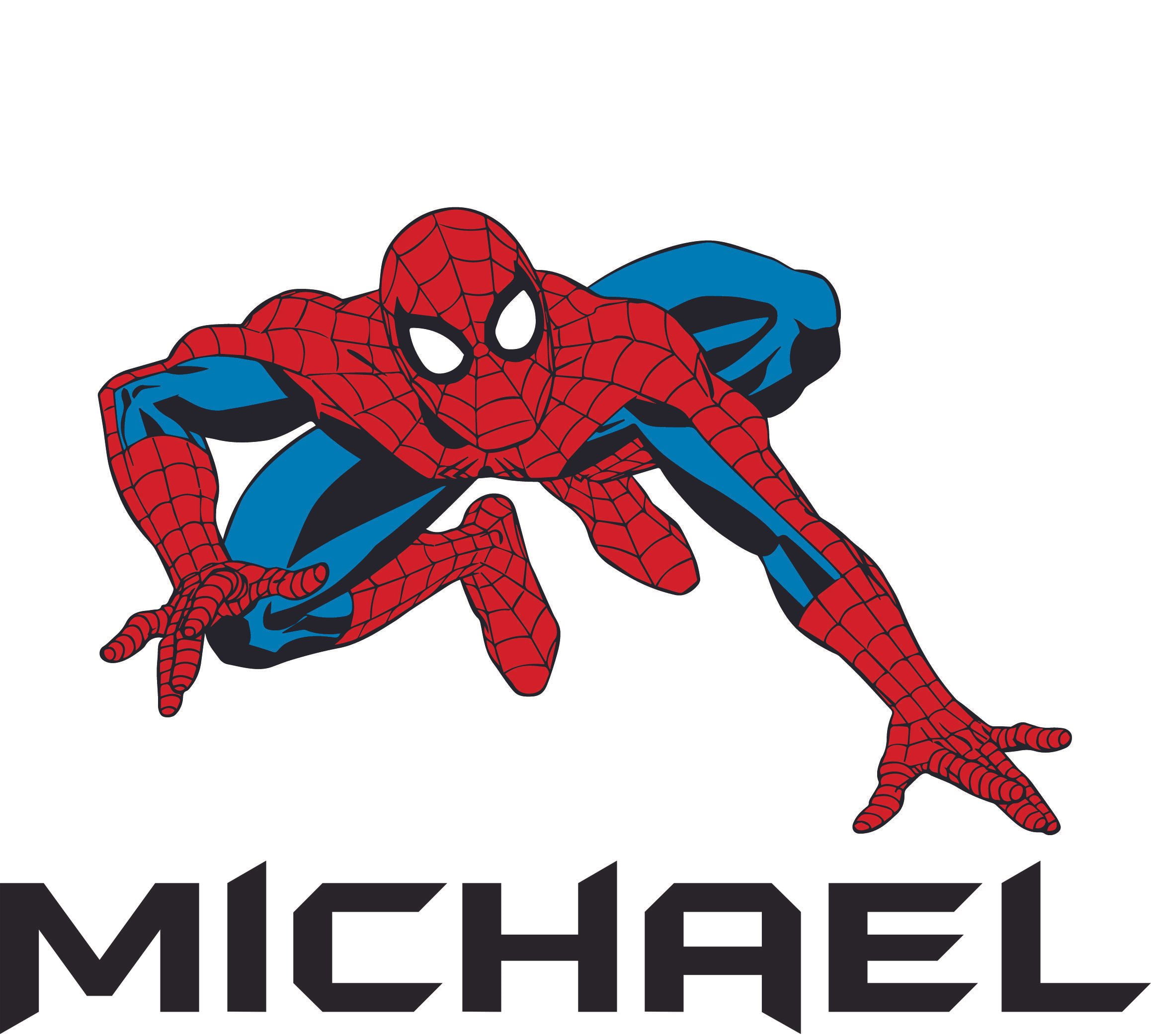 Spiderman Hero Cute Spider Man Cartoon Customized Wall Decal - Custom Vinyl  Wall Art - Personalized Name - Baby Girls Boys Kid Bedroom Wall Decal Room  Decor Wall Stickers Decoration Size (16x20