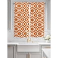 thumbnail image 2 of Orange White Geometric Bathroom Window Curtain, Modern Abstract Art Light Filtering Coffee Kitchen Curtains, Bedroom Living Room Curtains 2 Panel 84"x63", 2 of 6