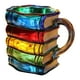 thumbnail image 1 of Taza de café con forma de libro apilado, taza pintada, multifuncional, original, de colección. A, 1 of 9