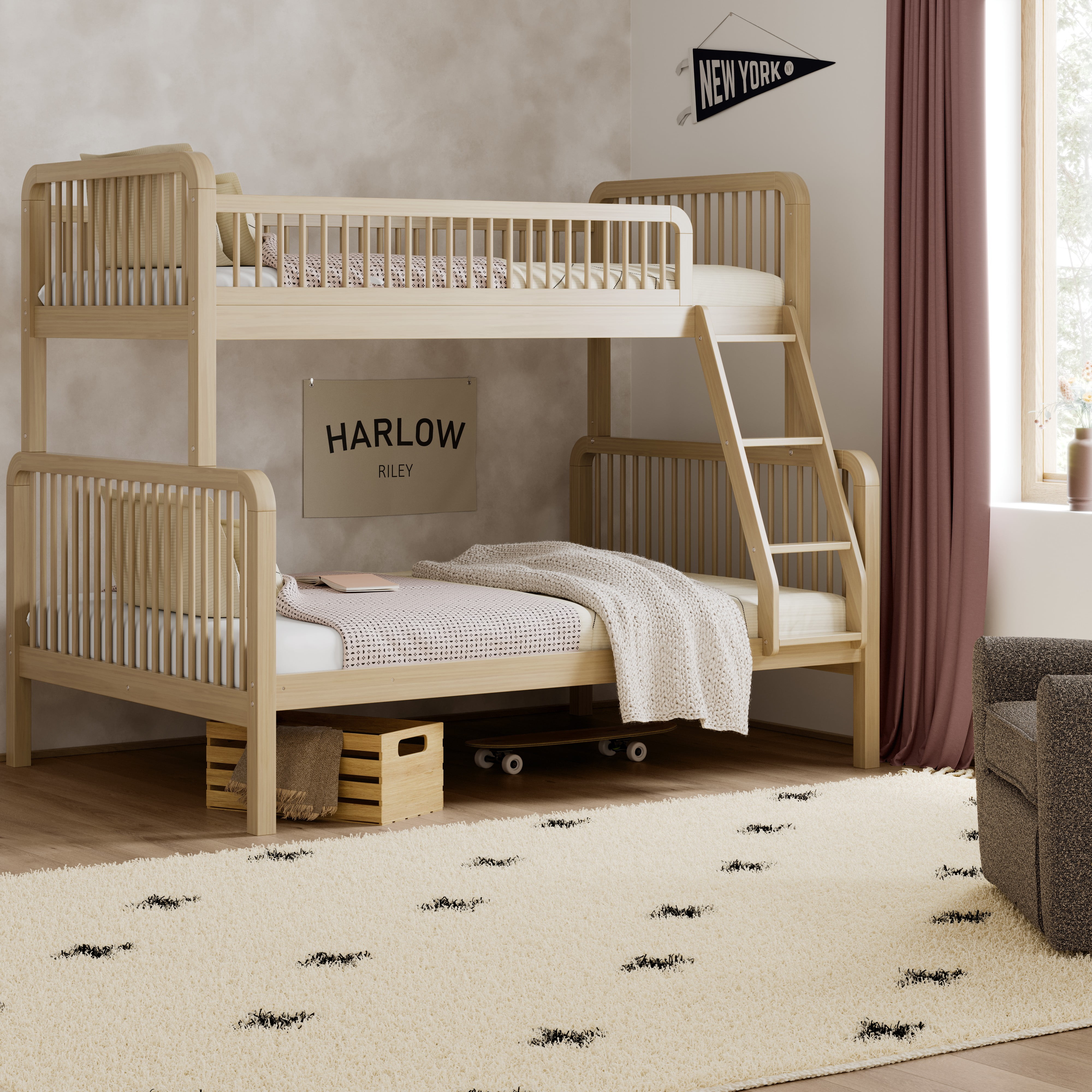 Storkcraft Pasadena Twin Over Full Bunk Bed, Driftwood