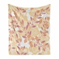 thumbnail image 1 of Beige Soft Flannel Fleece Throw Blanket, Pastel Berry Branches Autumn Spring Repetitive Vegetative Fresh Seasonal Graphic, Cozy Plush for Indoor and Outdoor Use, 60" x 80", Pink Peach, by Ambesonne, 1 of 6