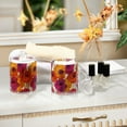 thumbnail image 4 of Yayeee 2 Pack Qtip Holder Bathroom Cotton Swab Canister with Lid Clear Dispenser Set, Purple Hand Drawn Floral, 4 of 6