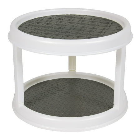 mainstays 2-tier plastic spice rack organizer turntable