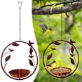 thumbnail image 2 of Outdoor Distressed Iron Branch Disc Bird Feeder - Vintage Hanging Bird Feeder for Garden Backyard Yard Decor, 2 of 8