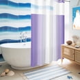thumbnail image 5 of No Hook Shower Curtain, Purple Ombre Shower Curtains for Bathroom with See Through Top Window, Purple White Gradient Modern Abstract Art Waterproof & Washable Bath Curtain Stand Up Stall 36"x72", 5 of 9