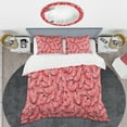 thumbnail image 2 of Designart 'Coral Pink Butterflies' Mid-Century Modern Duvet Cover Set, 2 of 4