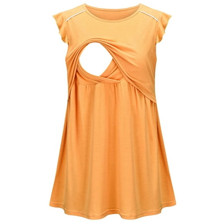 

Simplmasygenix Womens Maternity Clearance Sleeveless Summer Tops Women Pregnant Nursing Solid Breastfeeding Skirt Dress