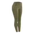 thumbnail image 6 of Workout Leggings with Two Side Pockets for Women High Waist Yoga Pants Soft Lightweight Athletic Gym Tights, Army Green M, 6 of 7