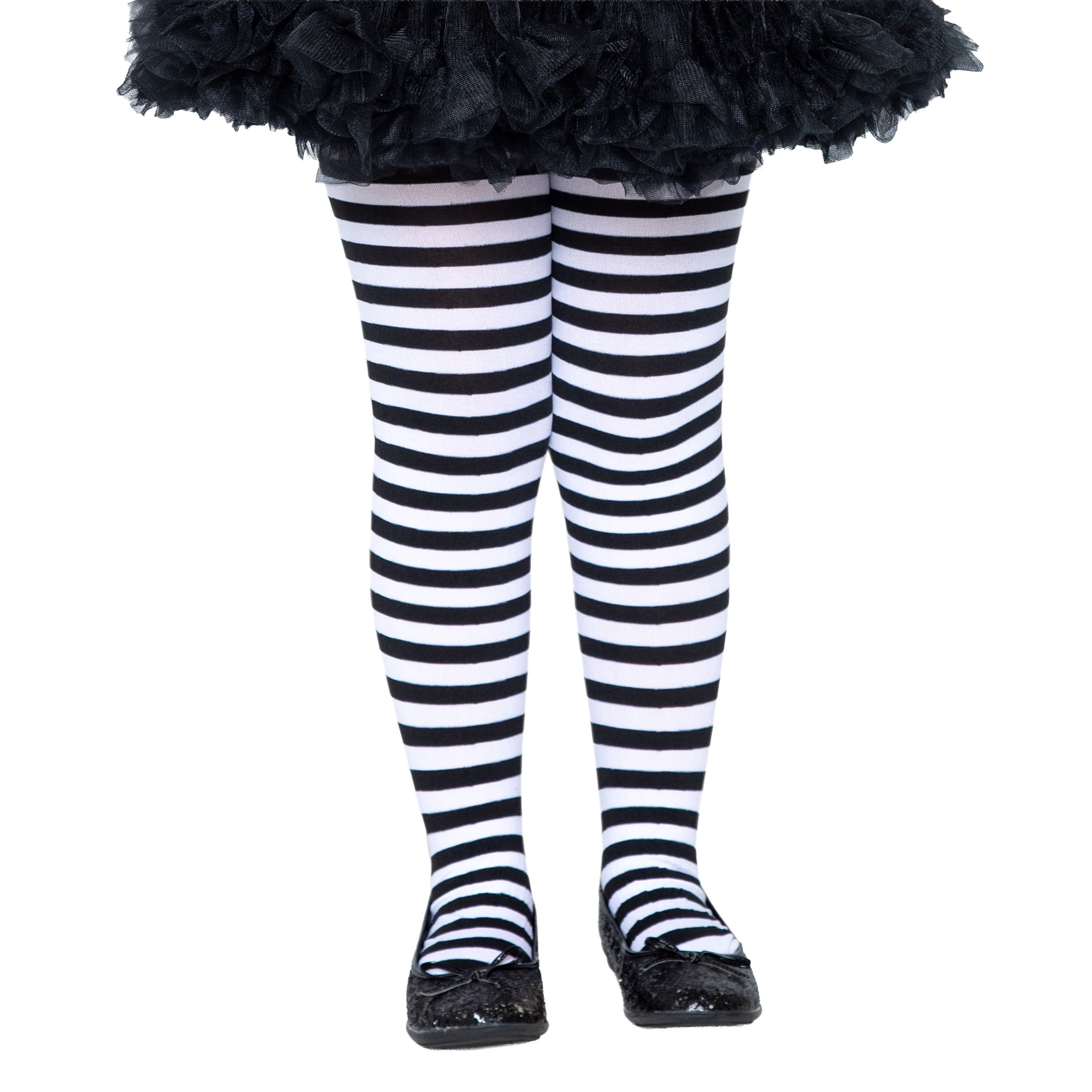 Striped Tights Costume Accessory for Children, Black and White, M (7/8), Halloween by Way To Celebrate