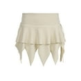 Gwiyeopda Women Ruffle Mini Skirt High Waist Layered Lace Pleated Fairy