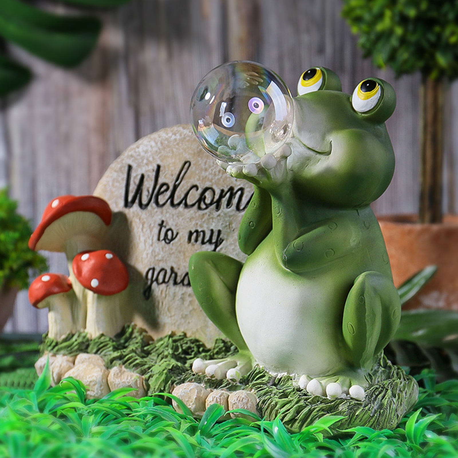 Gardening Frogs Wearing Overalls Cute Green Ornament Sculpture Statue Set/3 12 c 