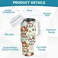 thumbnail image 3 of JSTEL Cute Dog Puppy Paw Prints 30 oz Tumbler Stainless Steel Water Bottle Vacuum Insulated Cup with Straw Lid & Handle For Travel Car Cup Holder, 3 of 8