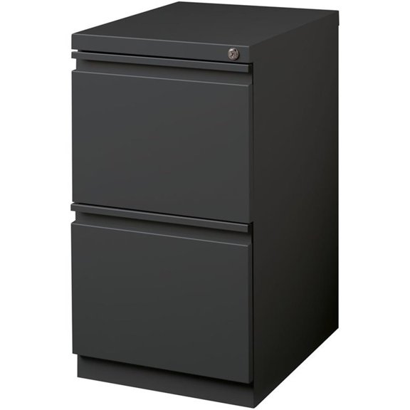 Bowery Hill 20"D Mobile Pedestal 2-Drawer Filing Cabinet File/File in Charcoal