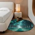 thumbnail image 2 of Round Rugs 4Ft, Aque Trees Round Area Rug Washable Indoor Throw Carpet, Forest Art Decor Spring Summer Nature Leaf Soft Non Slip Circle Rug for Kitchen Nursery Room Home Decor Aesthetic, 2 of 8