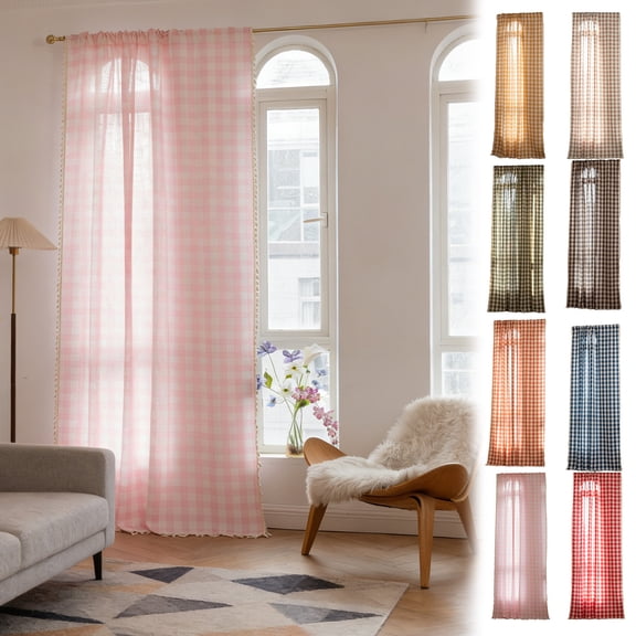 Uuiauoio Curtains for Living Room Farmhouse Curtains for Bedroom Window Curtain Boho Crochet Drapes 1 Panels Set Light Filtering Rod Pocket Window Treatment