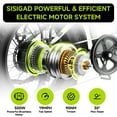 thumbnail image 3 of SISIGAD Electric Bike for Adults, 500W Peak 750W Battery Long Range, 20mph E Mountain Bike, 20"×4.0" Fat Tire Ebike, Electric Bicycle 48V/10.4AH UL2849, 3 of 7
