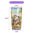 thumbnail image 5 of Hello Fall Autumn Wreath Old English Sheepdog Pumpkins Pickup Truck 20oz Stainless Steel Tumbler Insulated Cup with Lid Dog Lover - 13011, 5 of 5
