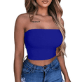 thumbnail image 5 of Women Strapless Top Sleeveless Crop Top Elastic Boob Bandeau Tube Tops Shirt, 5 of 6