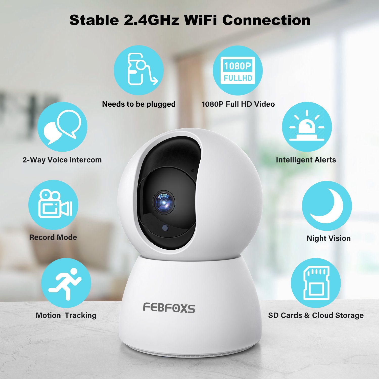 Febfoxs D305 Baby Monitor Security Camera for Home Security - image 7 of 7
