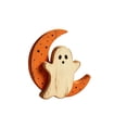 thumbnail image 3 of Chmadoxn 5.9" Cute Wooden Halloween Figurine Decor, Hand-Carved Rustic Freestanding Tabletop Ornament with Big Eyes, Weathered Wood Statue for Home Mantel Tiered Tray Shelf, 3 of 7