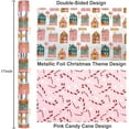 thumbnail image 3 of Christmas Wrapping Paper Roll, Gingerbread House Wrapping Paper, Metallic Foil Adorable Village and Candy Cane Design Christmas Gift Wrap for Holiday, Winter Celebration (17 Inch X 33 Feet), 3 of 14