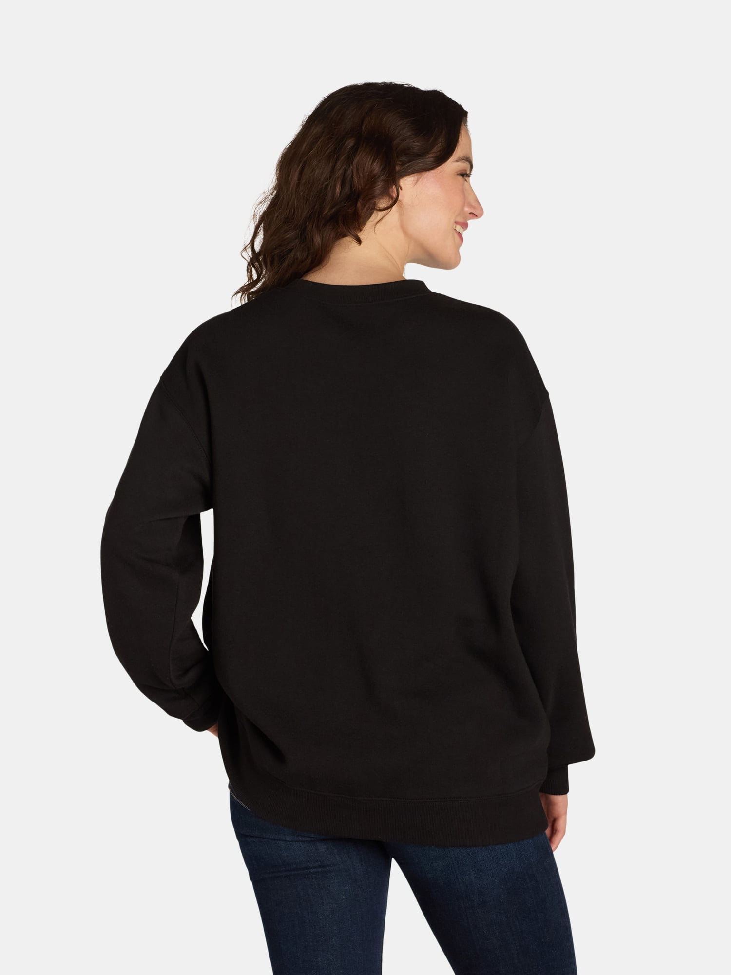 Fleece Oversized Sweatshirt with Long Sleeves, Women’s