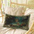 thumbnail image 4 of Forest Pillow Covers, Linen Long Throw Pillow Case, Spring Oil Painting Country Cabin Trees Flower Holiday Pillow Protector Decorative Cushion Cover for Living Room/Bedroom 16" x 24", 4 of 8