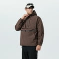 thumbnail image 4 of Youthup Men's Solid Color Breathable Hooded Jacket - Loose Fit Zip-Up Casual Outerwear, 4 of 11