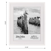 Gallery Solutions White Picture Frame Double White Mat Airfloat Wall Display 20 x 24 For 16x20 Photo 1-pack