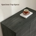 thumbnail image 4 of SICOTAS Fluted Kitchen Storage Cabinet Set of 2, 62" Modern Coffee Bar Station with 4 Doors & Adjustable Shelves, Side Cabinets for Dining Room, Living Room, Entryway in Black, 4 of 8