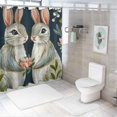 thumbnail image 7 of Rabbits flowers leaves shower curtain for Bathroom Shower Curtain Set with Hooks, 7 of 7