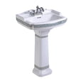 thumbnail image 5 of Renovators Supply India Reserve 22 7/8" Pedestal Bathroom Sink Wall Mount White with Overflow, 5 of 10