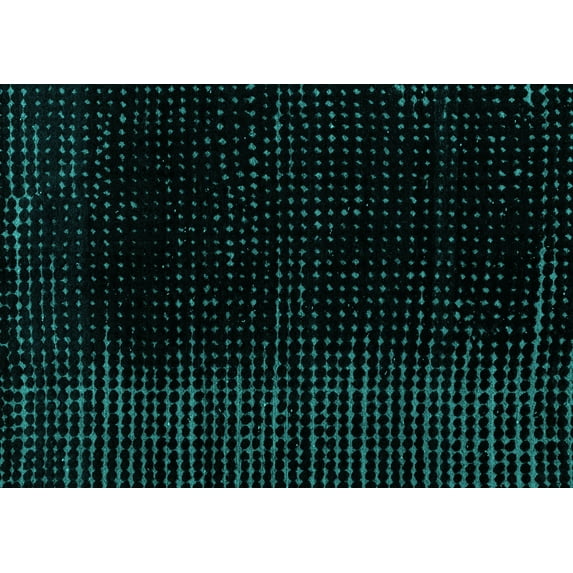 Ahgly Company Indoor Rectangle Abstract Turquoise Blue Modern Area Rugs, 2' x 3'