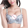 thumbnail image 4 of ICHUANYI Clearance Woman's Fashion Embroidery Comfortable Push Up Hollow Out Bra Underwear(Gray, XXL) Ichuanyi Ichuanyi, 4 of 7